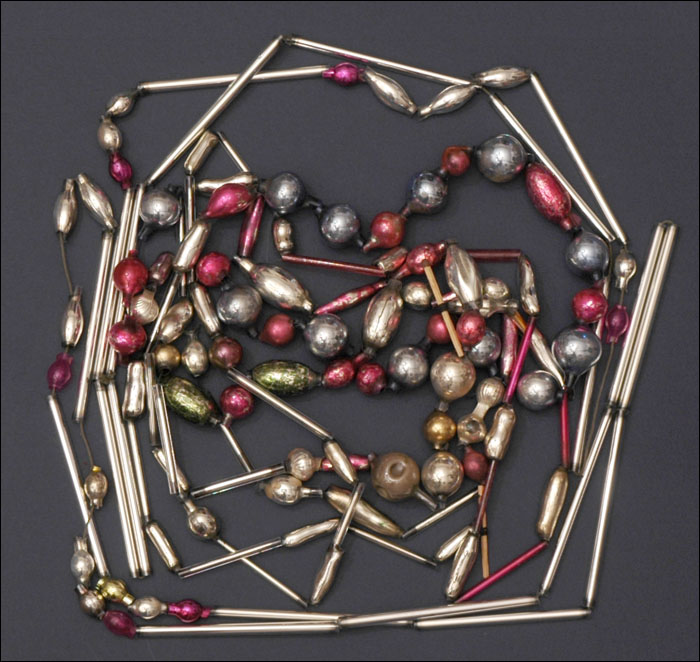 Antique Christmas tree glass decoration CHAINS of BEADS
