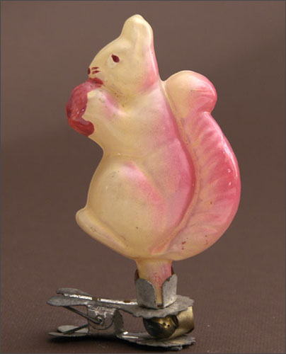 Vintage Christmas ornament SQUIRREL with NUT