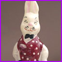 Vintage Christmas ornament RABBIT in VEST