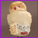 Vintage Christmas ornament OWL with BOTTLE