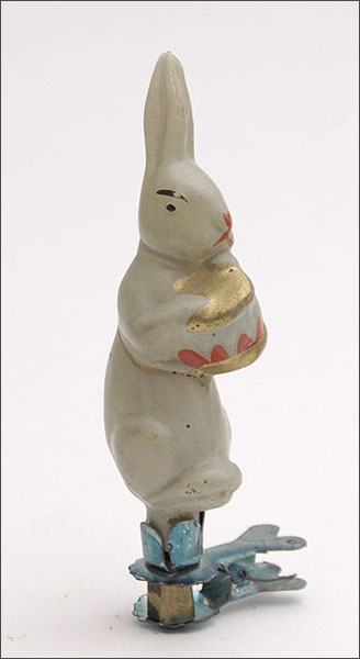 Vintage Christmas ornament RABBIT with DRUM