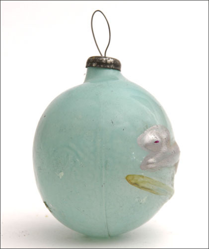 Vintage Christmas ornament BALL with EMBOSSED HARE