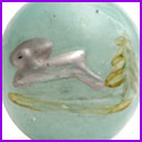 Vintage Christmas ornament BALL with EMBOSSED HARE