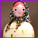 Vintage Christmas ornament GIRL in SHAWL