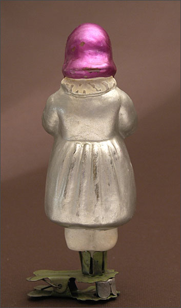 Vintage Christmas ornament GIRL with BASKET