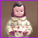 Vintage Christmas ornament GIRL with BASKET