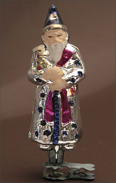 Vintage Christmas ornament WIZARD with ROOSTER