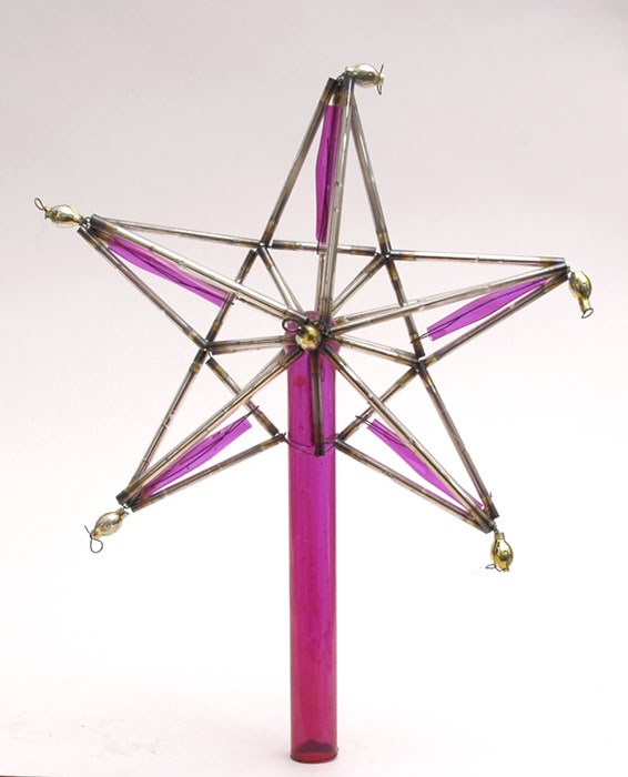 Vintage Christmas tree beaded STAR TOPPER