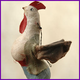 Antique Christmas ornament ROOSTER