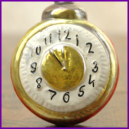 Antique Christmas ornament CLOCK