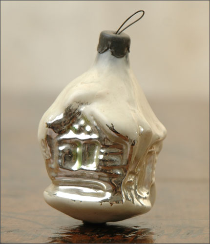 Antique Christmas ornament SNOWED HUT 