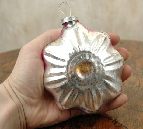Antique Huge Kugel Christmas ornament STAR