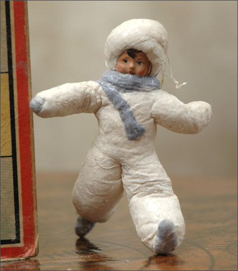 Antique Christmas ornament RUNNING BOY
