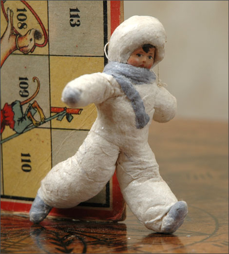 Antique Christmas ornament RUNNING BOY
