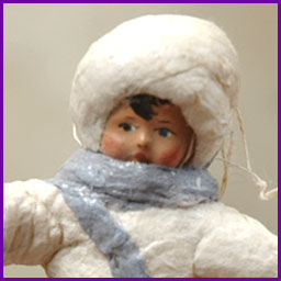 Antique Christmas ornament RUNNING BOY