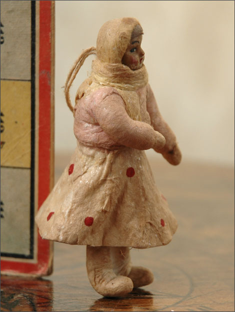 Antique Christmas ornament GIRL in SKIRT
