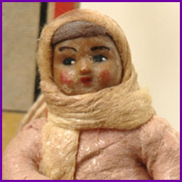 Antique Christmas ornament GIRL in SKIRT