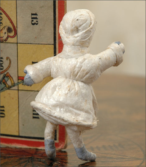 Antique Christmas ornament GIRL With SNOWBALL