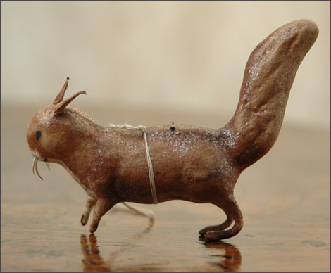Antique Christmas cotton ornament SQUIRREL
