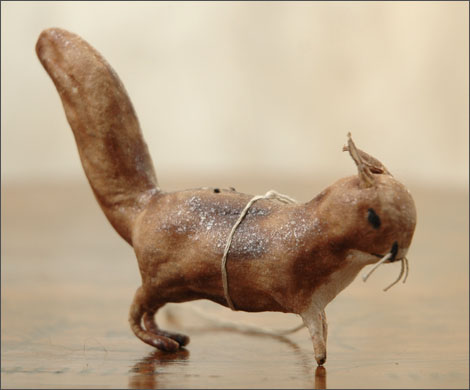 Antique Christmas cotton ornament SQUIRREL