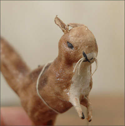 Antique Christmas cotton ornament SQUIRREL