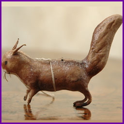 Antique Christmas cotton ornament SQUIRREL