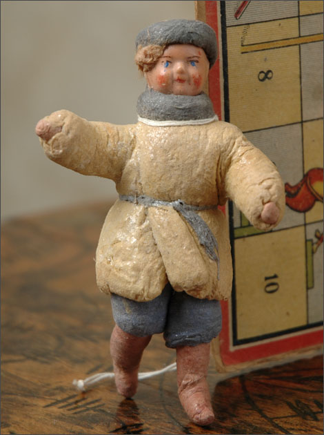 Antique Christmas ornament BOY IN WINTER DRESS