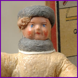 Antique Christmas ornament BOY IN WINTER DRESS