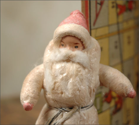 Antique Christmas ornament cotton SANTA