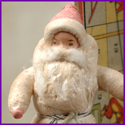 Antique Christmas ornament cotton SANTA