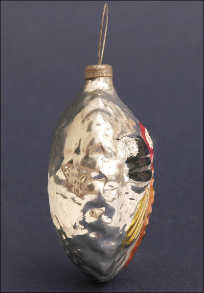 Antique Christmas ornament BUTTERFLY on LEAF