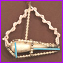 Antique Czech beaded glass Christmas ornament YACHT
