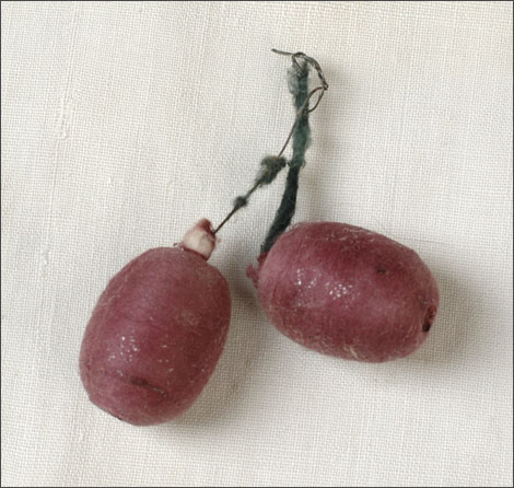 Antique Christmas cotton ornament PLUMS