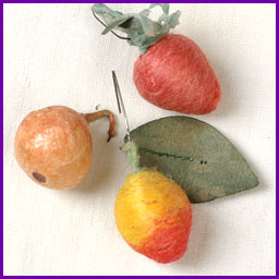 Antique Christmas cotton ornaments BERRIES 