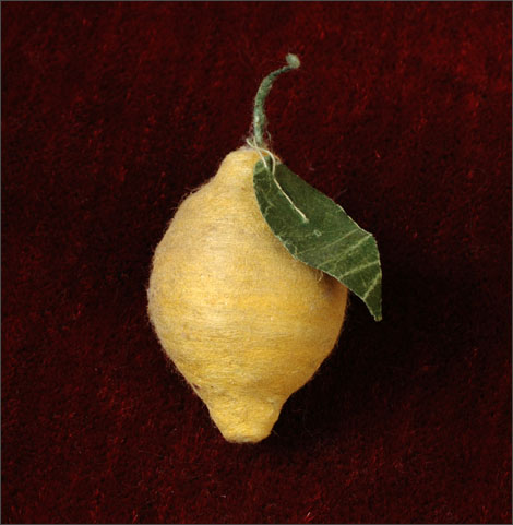 Antique Christmas cotton ornament LEMON