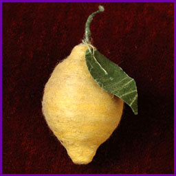 Antique Christmas cotton ornament LEMON