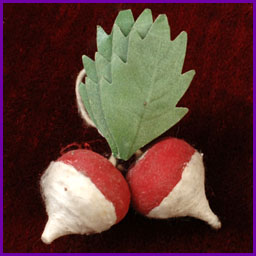 Antique Christmas cotton ornament RADDISH