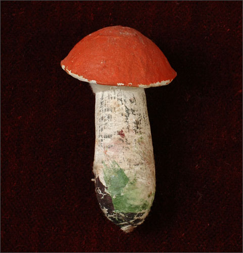 Antique Christmas cotton ornament MUSHROOM