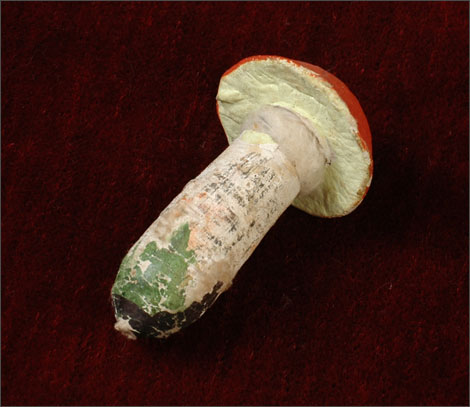 Antique Christmas cotton ornament MUSHROOM