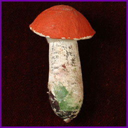 Antique Christmas cotton ornament MUSHROOM