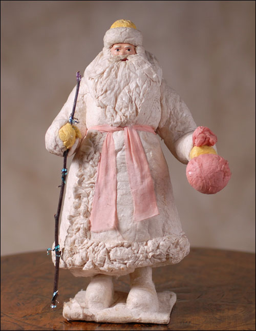 Antique Christmas tree cotton figure of SANTA