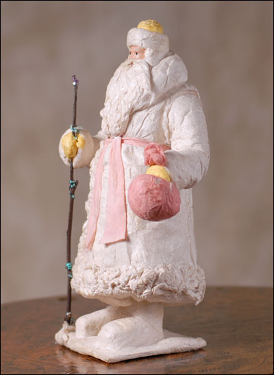 Antique Christmas tree cotton figure of SANTA