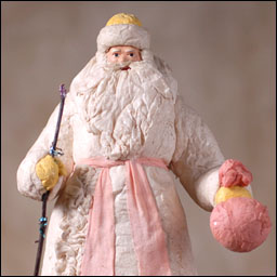 Antique Christmas tree cotton figure of SANTA