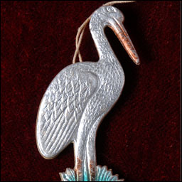 Antique Dresden Christmas ornament HERON