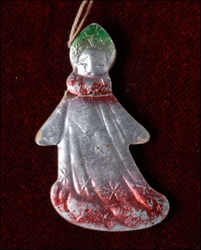 Antique Dresden Christmas ornament SNOW-GIRL