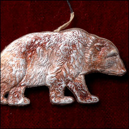 Antique Dresden Christmas ornament GRIZZLY BEAR