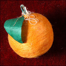 Antique cotton Christmas ornament Tangerine