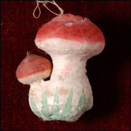 Antique cotton Christmas ornament Mushrooms
