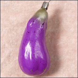 Antique Christmas ornament EGGPLANT