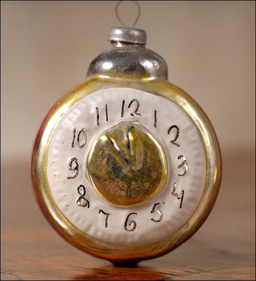 Antique CHRISTMAS ornament CLOCK